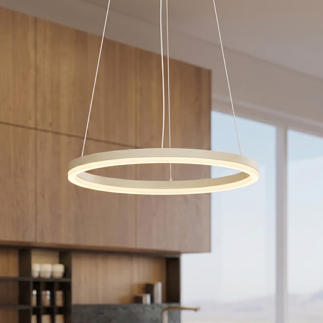 Albiona LED-Hängeleuchte, beige, 1 Ring, Ø 40 cm - Arcchio - Küche - Modern - Metall - Einflammig