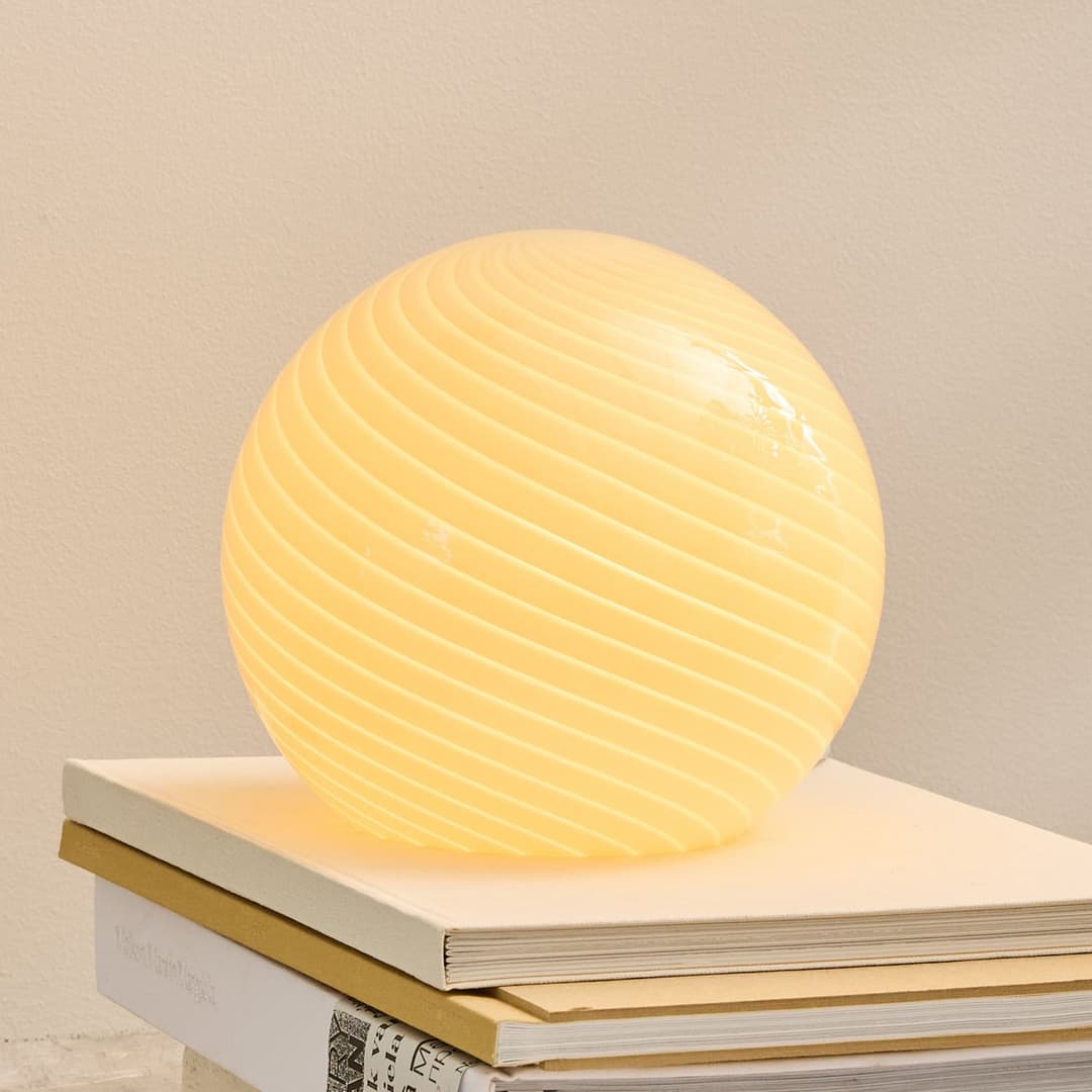 CANDY Tischleuchte, creme, Ø 20 cm, Glas, E14 - Halo Design - Wohnzimmer - Einflammig