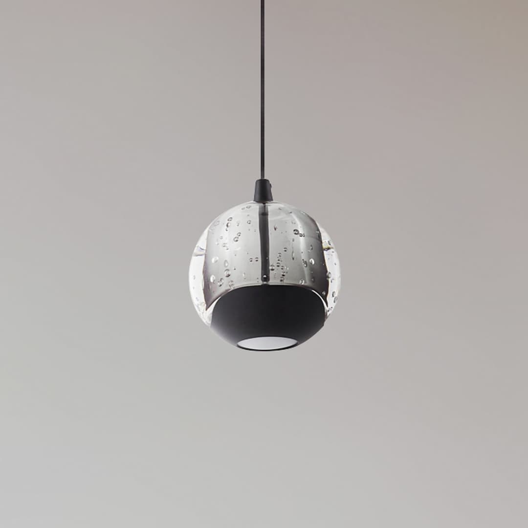 Hayley LED-Hängeleuchte einflammig schwarz Glas - Lucande - Wohnzimmer - Design