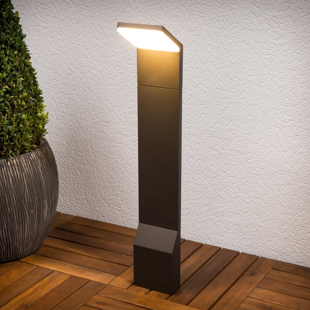 Nevio Außen Gartenleuchte Graphite - Lucande - Terrasse - Modern - Metall - Einflammig