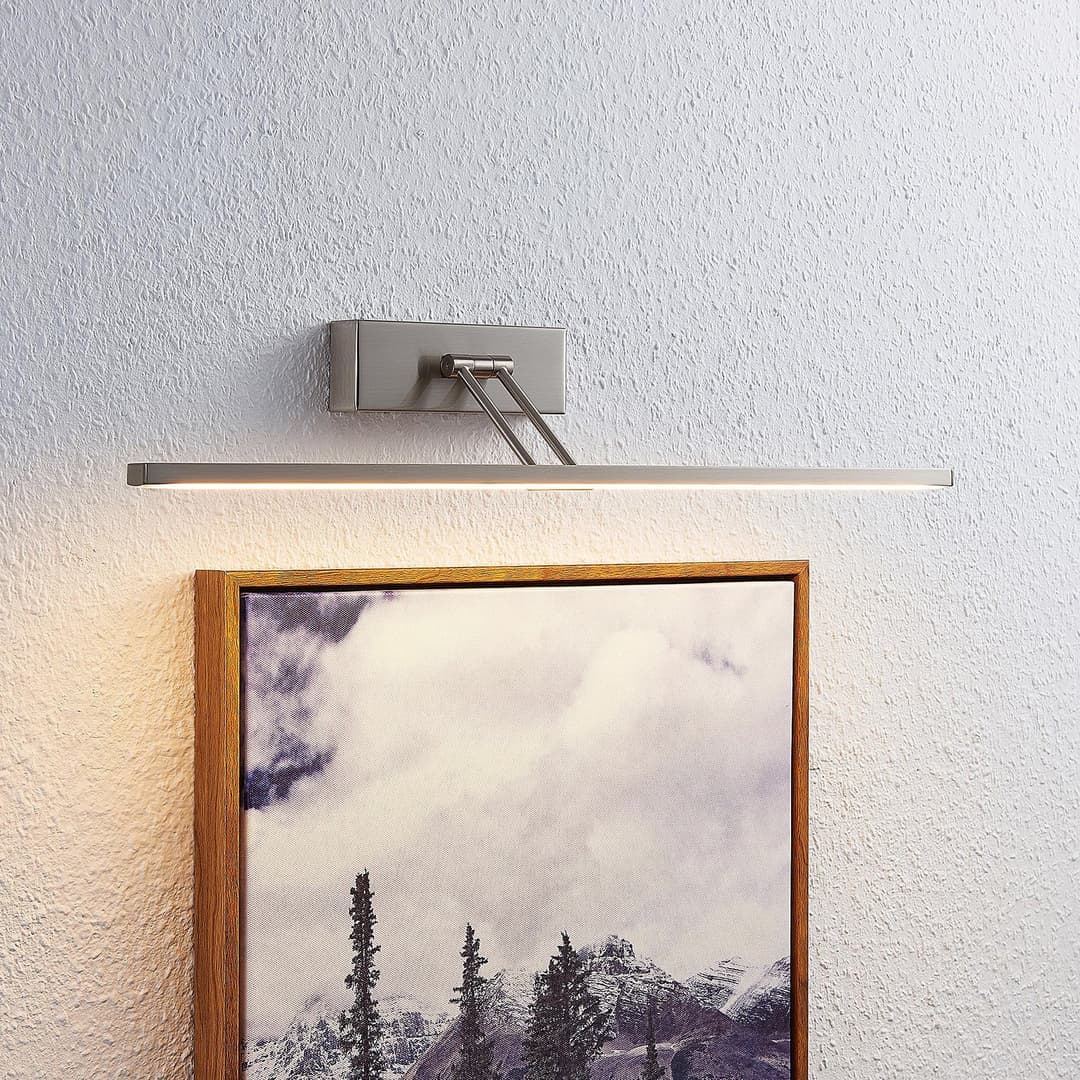 Thibaud LED Wandleuchte L51,4 Nickel - Lucande - Wohnzimmer - Modern - Metall - Einflammig