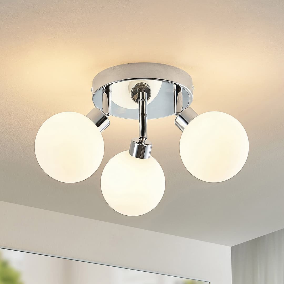 Zaniba 3 Round Deckenleuchte Chrome - Lindby - Wohnzimmer - Modern - Metall - Mehrflammig