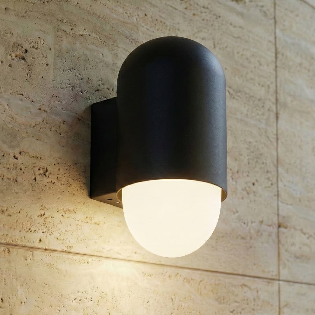 Pilva Außenwandleuchte, IP44, E27, Metall, schwarz - Lindby - Balkon - Modern - Aluminium - Einflammig