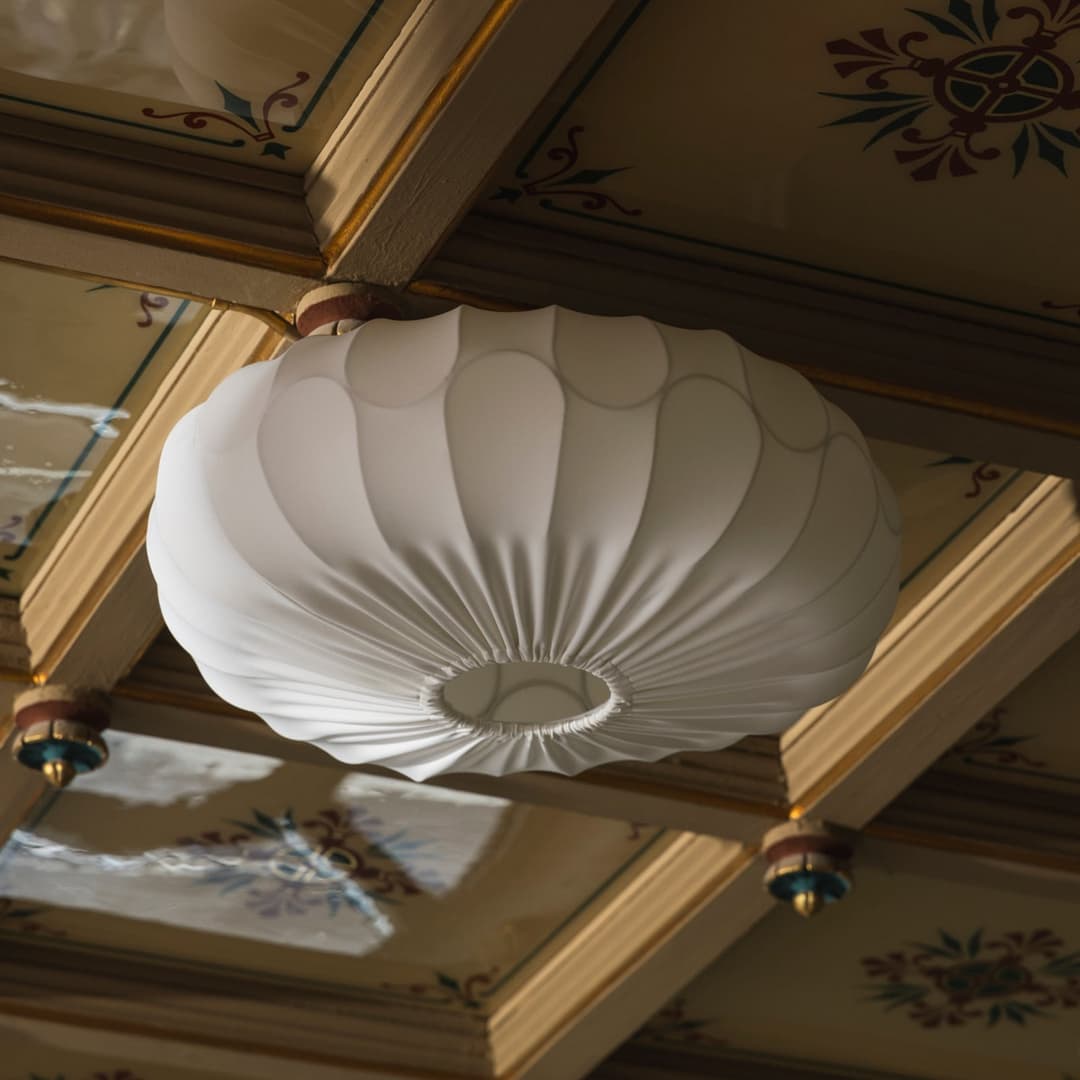 BLADVERK Deckenlampe, weiß, Ø 50 cm Textil - Globen Lighting - Wohnzimmer - Skandinavisch - Stoff / Textil - Einflammig
