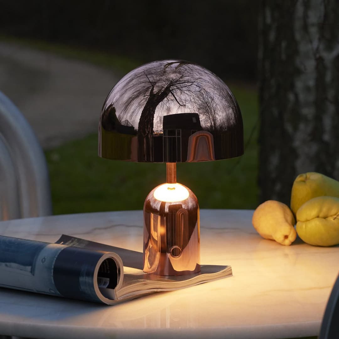 Bell Portable Tischleuchte H28 IP44 Copper - Tom Dixon - Wohnzimmer - Design - Kunststoff - Einflammig