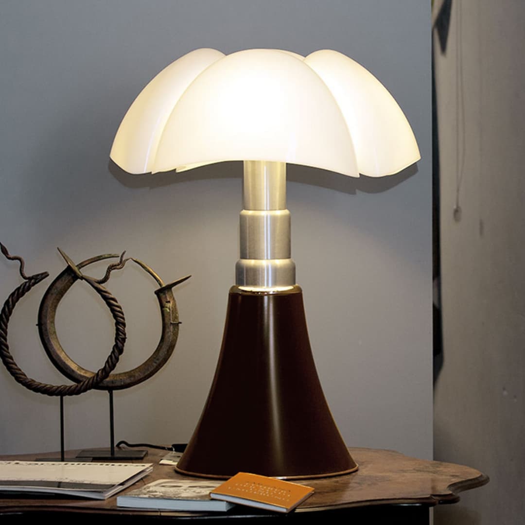Pipistrello Tischleuchte Dunkelheit Brown - Martinelli Luce - Wohnzimmer - Design - Metall - Mit Schirm