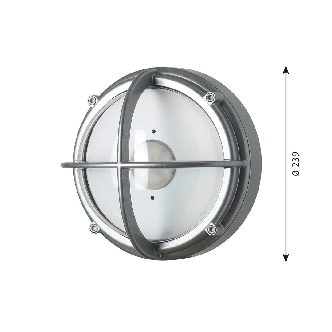 Skot LED-Außenwandleuchte, alu/klar, IP66 - Louis Poulsen - Design - Metall - Rund