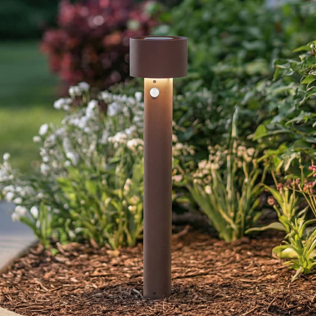 Milten LED-Wegeleuchte, Sensor, rostfarben, IP65, Höhe 65 cm - Arcchio - Terrasse - Modern - Aluminium - Einflammig