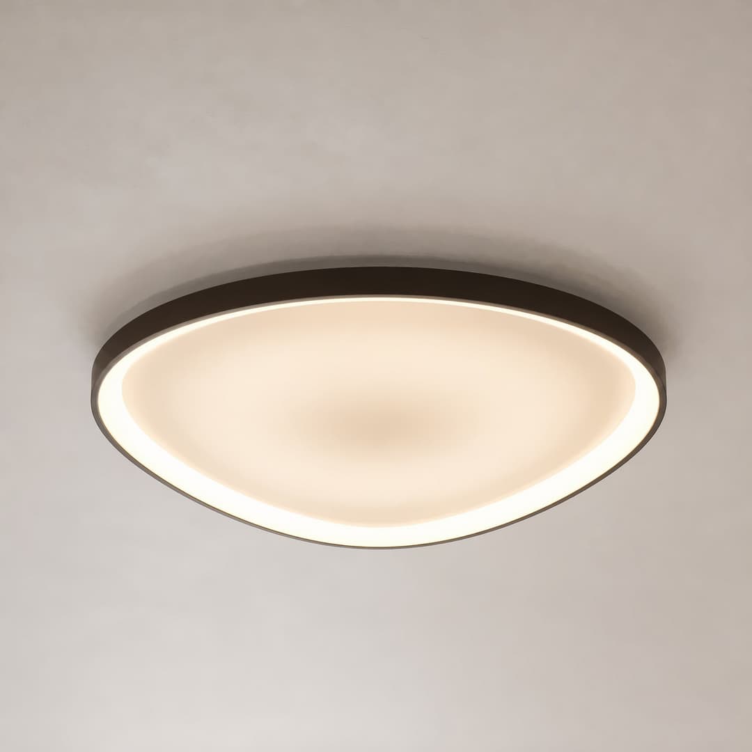 Asken LED-Deckenleuchte, 61 cm, braun, CCT, dim. - Lucande - Wohnzimmer - Modern - Aluminium - Bündig