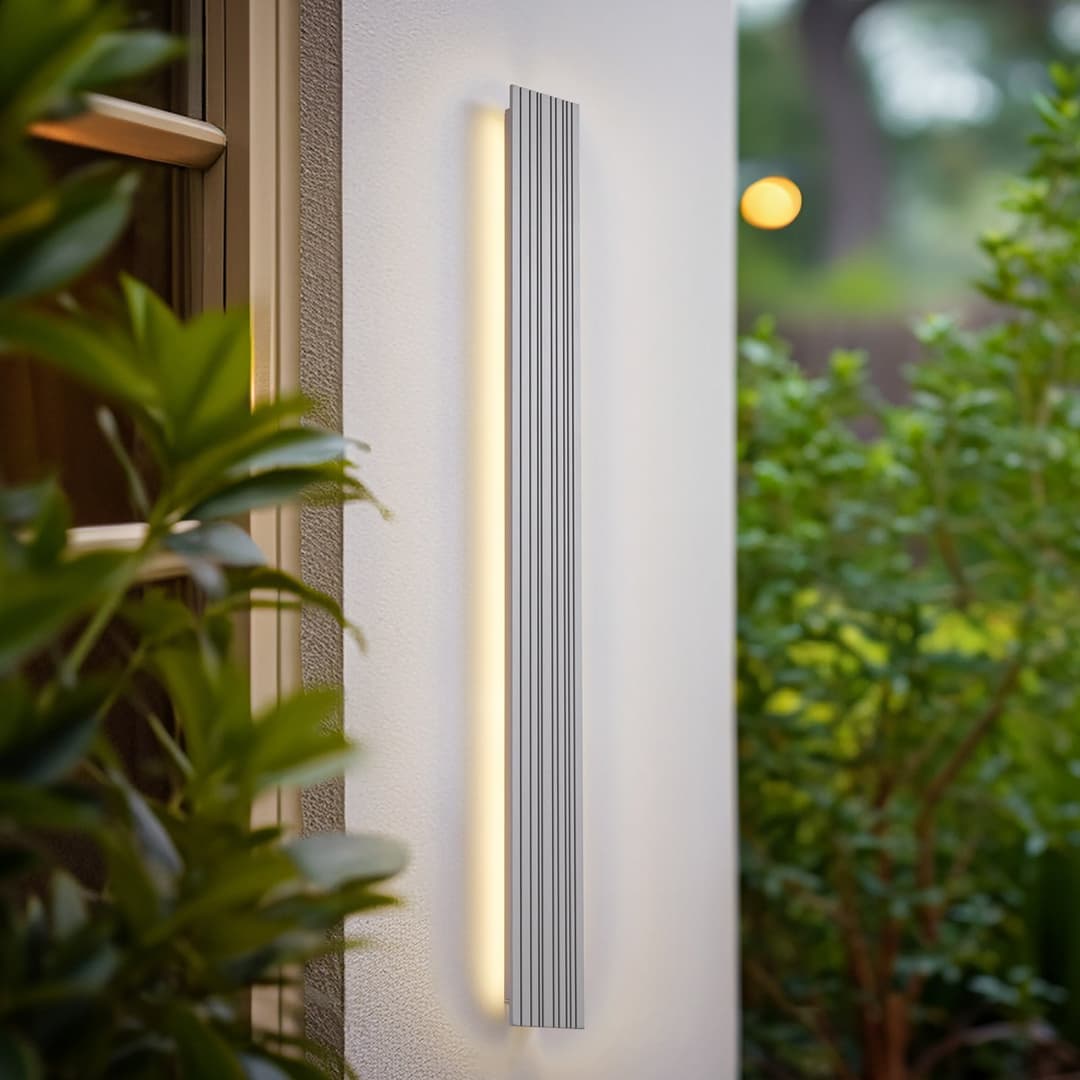 Melira LED-Außenwandleuchte, hellgrau, Länge 100cm - Lucande - Terrasse - Modern - Aluminium - Einflammig