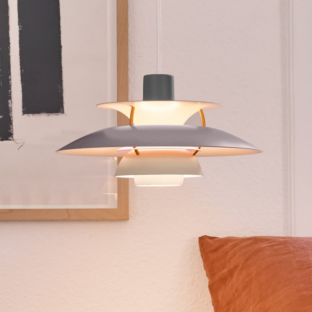 PH 5 300 Hängeleuchte, grau, 30 cm - Louis Poulsen - Wohnzimmer - Design - Metall - Einflammig