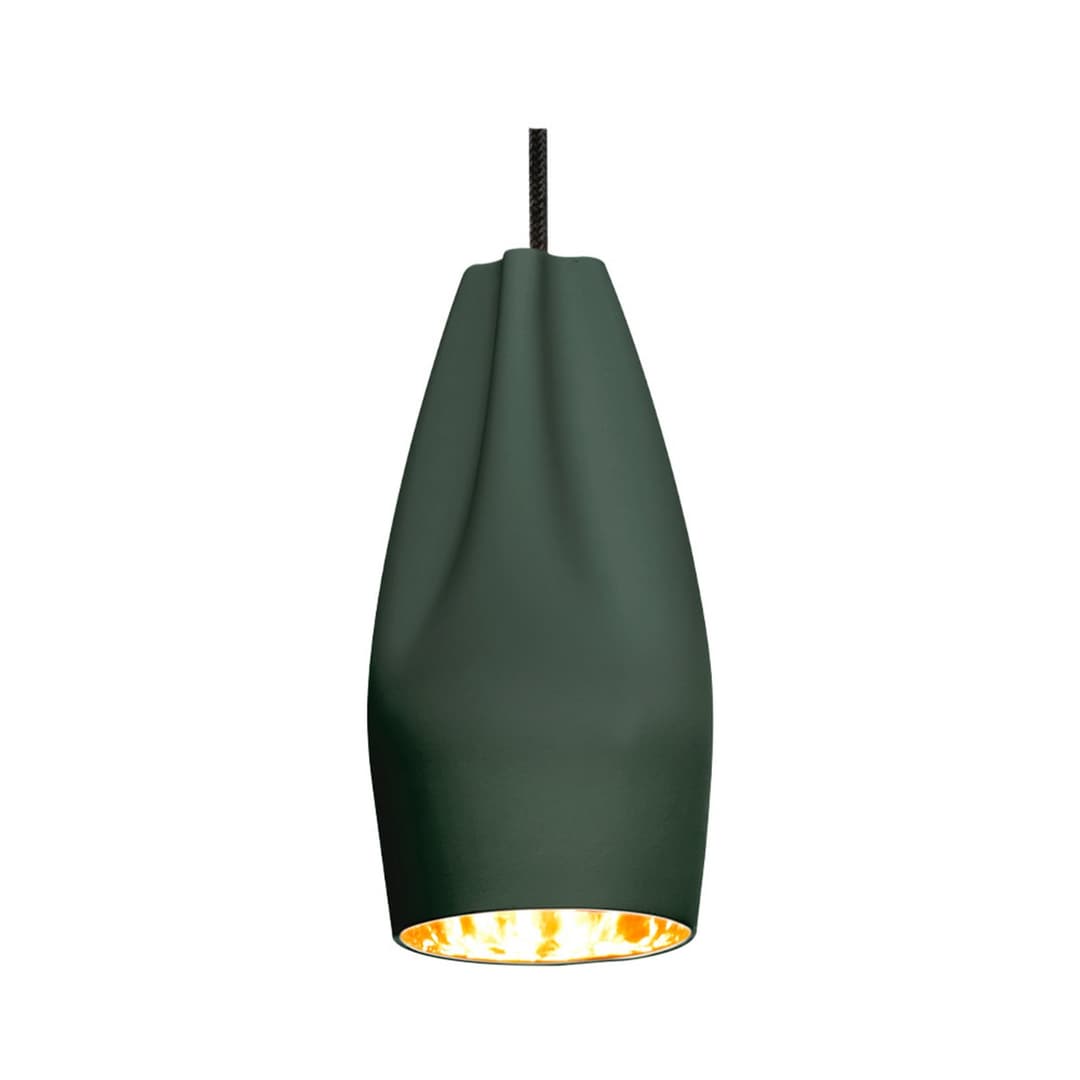 Pleat Box 13 LED Pendelleuchte Dunkelheit Grün/Gold - Marset - Wohnzimmer - Keramik