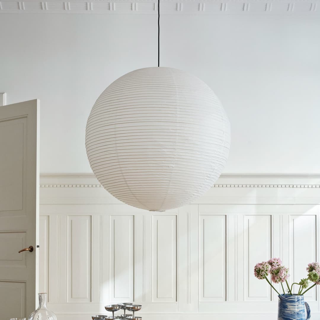 Paper Shade Lampenschirm, Ø60 cm, weiß – ohne Kabelset – HAY - Wohnzimmer - Skandinavisch - Papier / Karton - Kugel