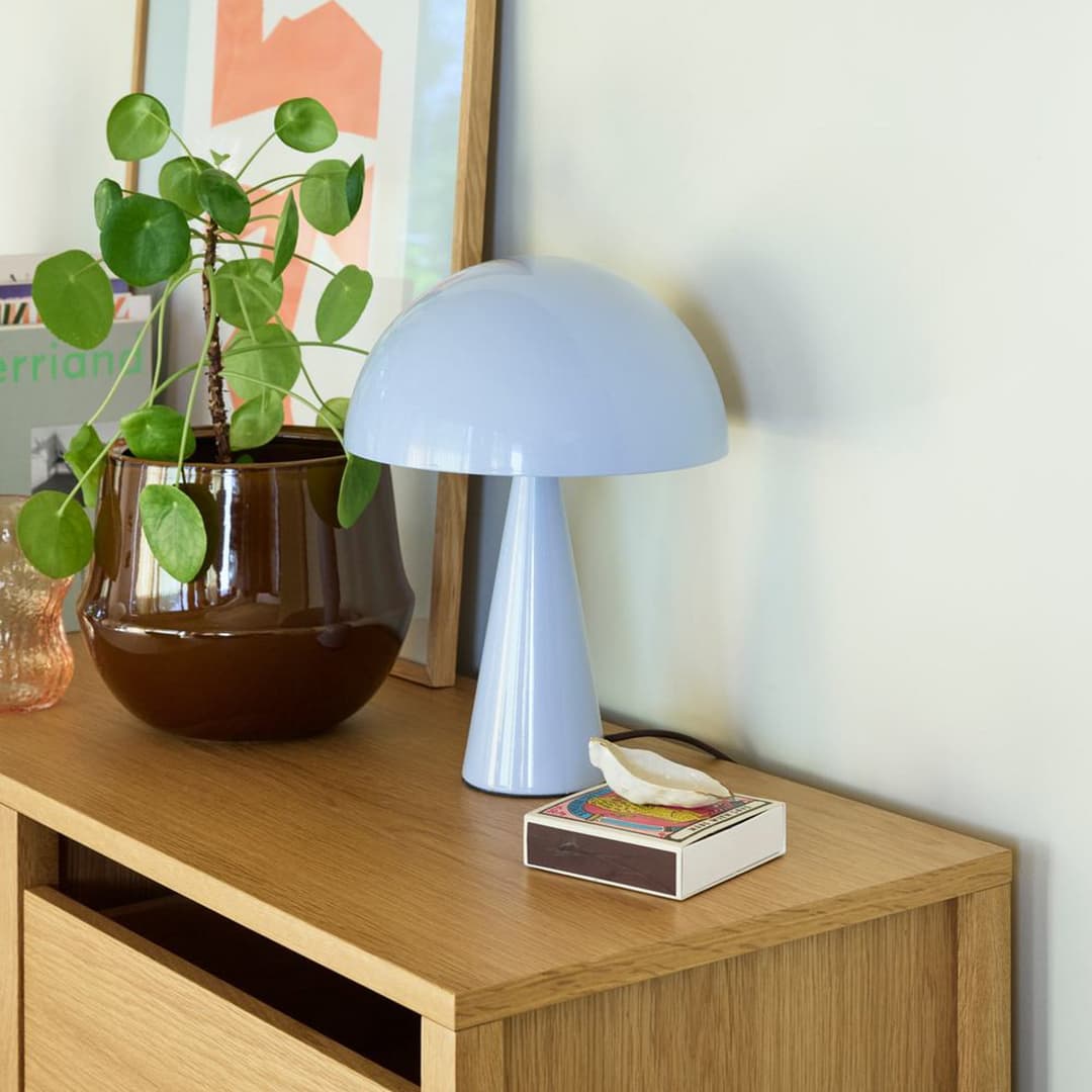 Mush Mini Tischleuchte, eisblau, Metall, Höhe 34 cm - HÜBSCH - Wohnzimmer - Modern - Einflammig