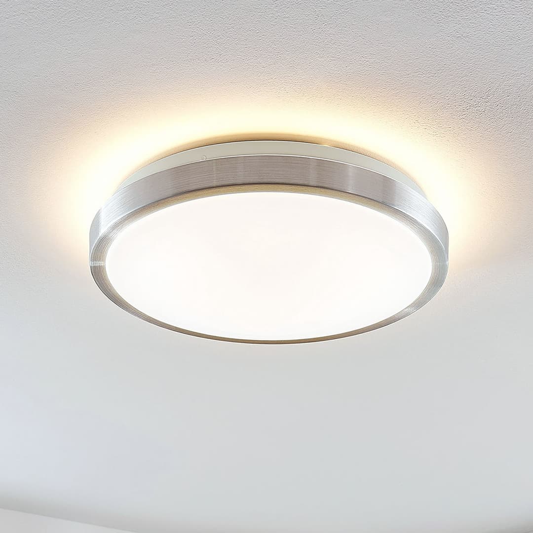 Emelie Round LED Deckenleuchte Ø35 Alu - Lindby - Wohnzimmer - Modern - Metall - Rund
