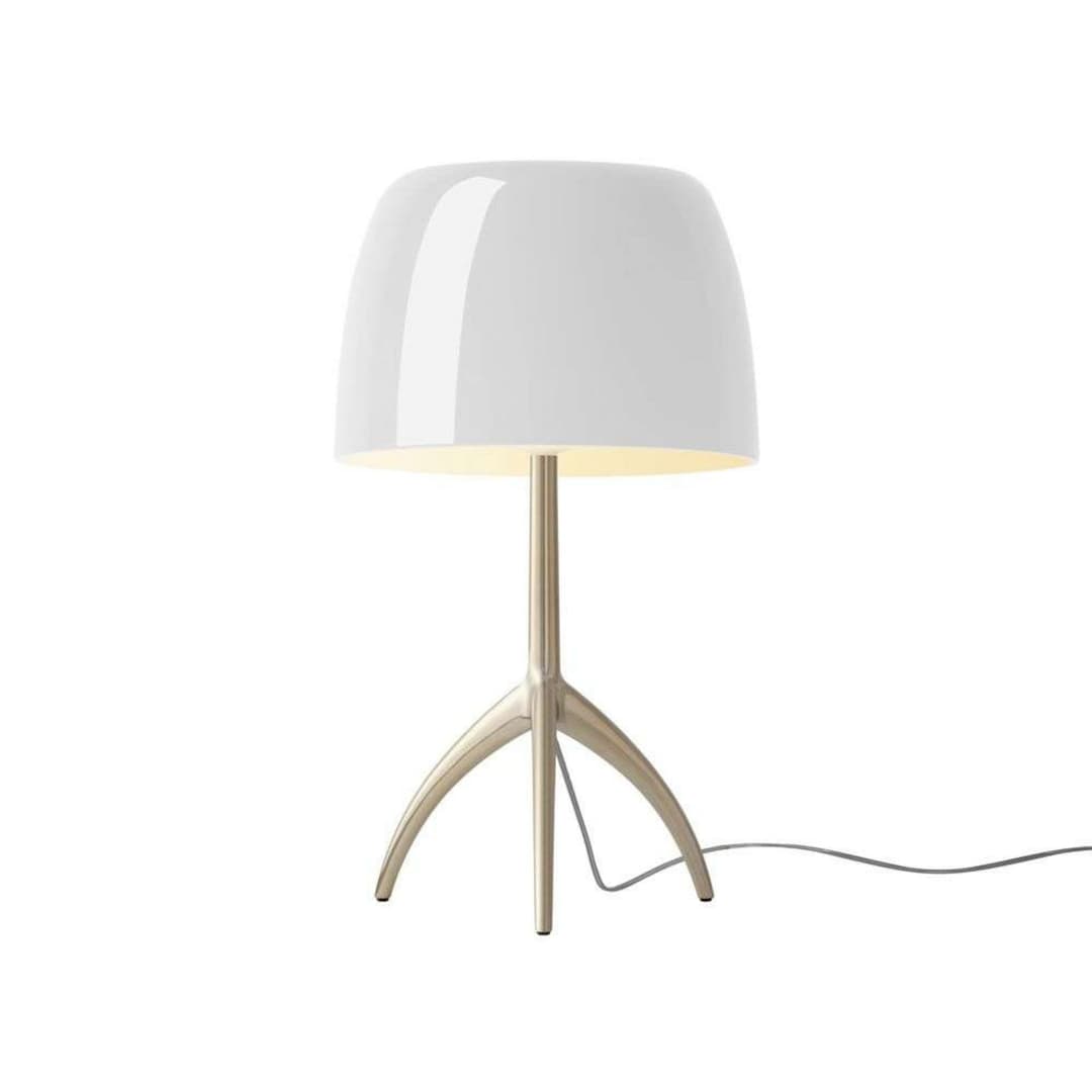 Lumiere Grande Tischleuchte, gold/weiß, 45 cm - Foscarini - Wohnzimmer - Aluminium
