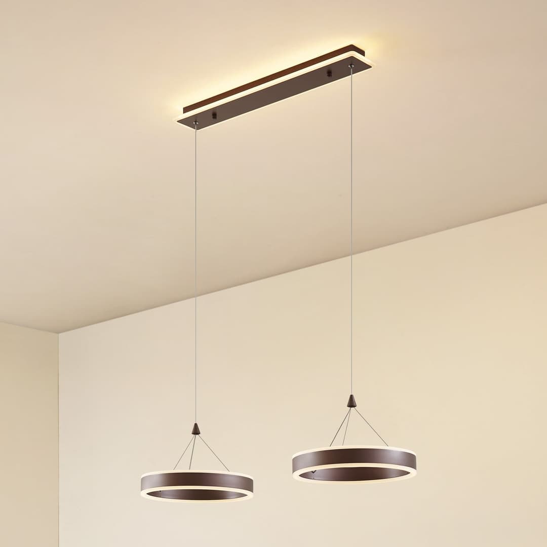 Kolo 2 LED Pendelleuchte Iced Coffee - Lucande - Esszimmer - Modern - Kunststoff - Rund