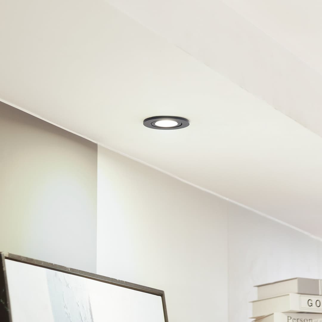 Eliar LED Einbauspots IP65 Schwarz - Arcchio - Wohnzimmer - Modern - Aluminium - Rund