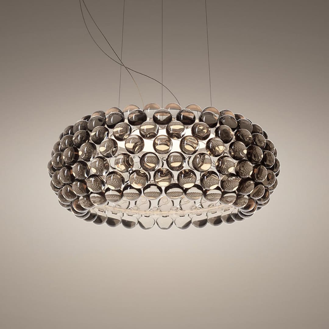 Caboche Plus Media LED-Hängeleuchte, grau, CCT - Foscarini - Wohnzimmer - Design - Kunststoff - Einflammig
