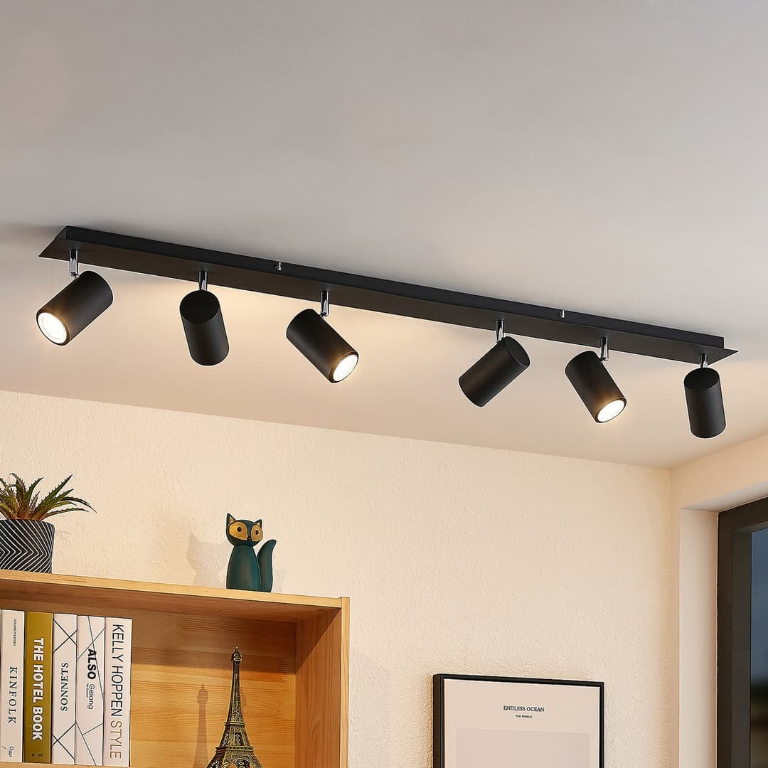 Joffrey 6 Deckenleuchte Black - Lindby - Wohnzimmer - Modern - Metall - Mehrflammig