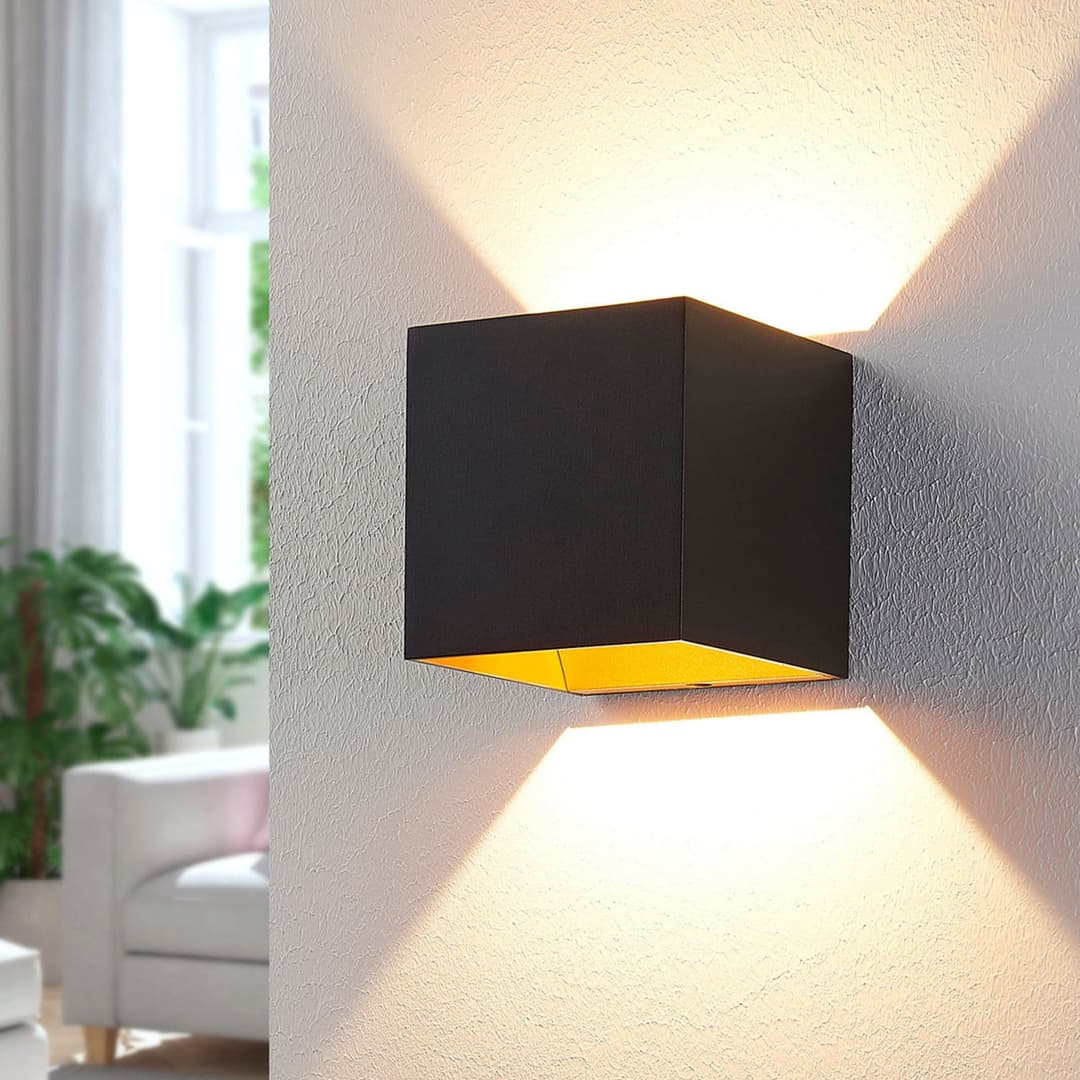 Zuzana Wandleuchte Schwarz/Gold - Arcchio - Flurbereich - Modern - Aluminium - Eckig