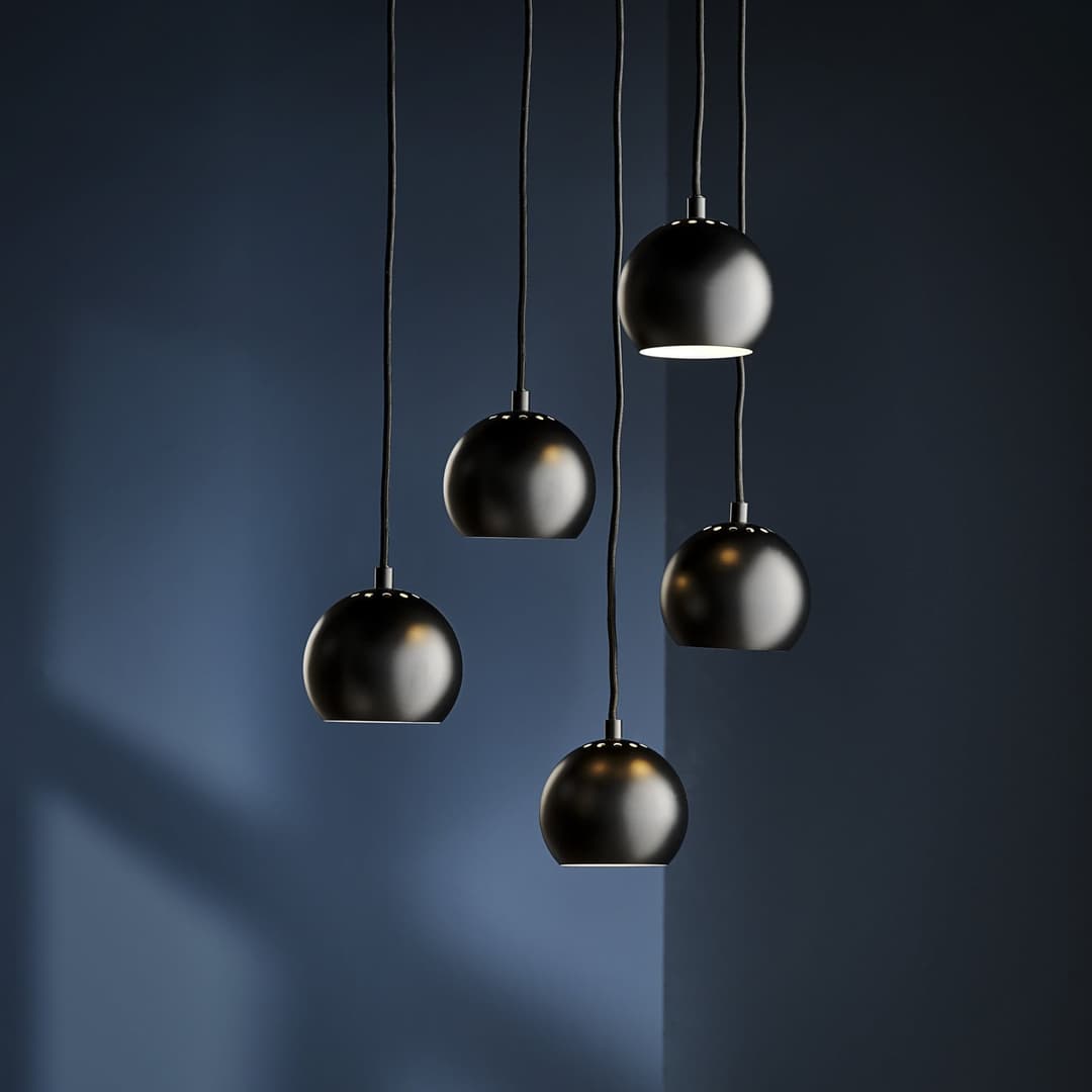 Ball Pendelleuchte Ø12 Matt Black - Frandsen - Wohnzimmer - Design - Metall - Einflammig