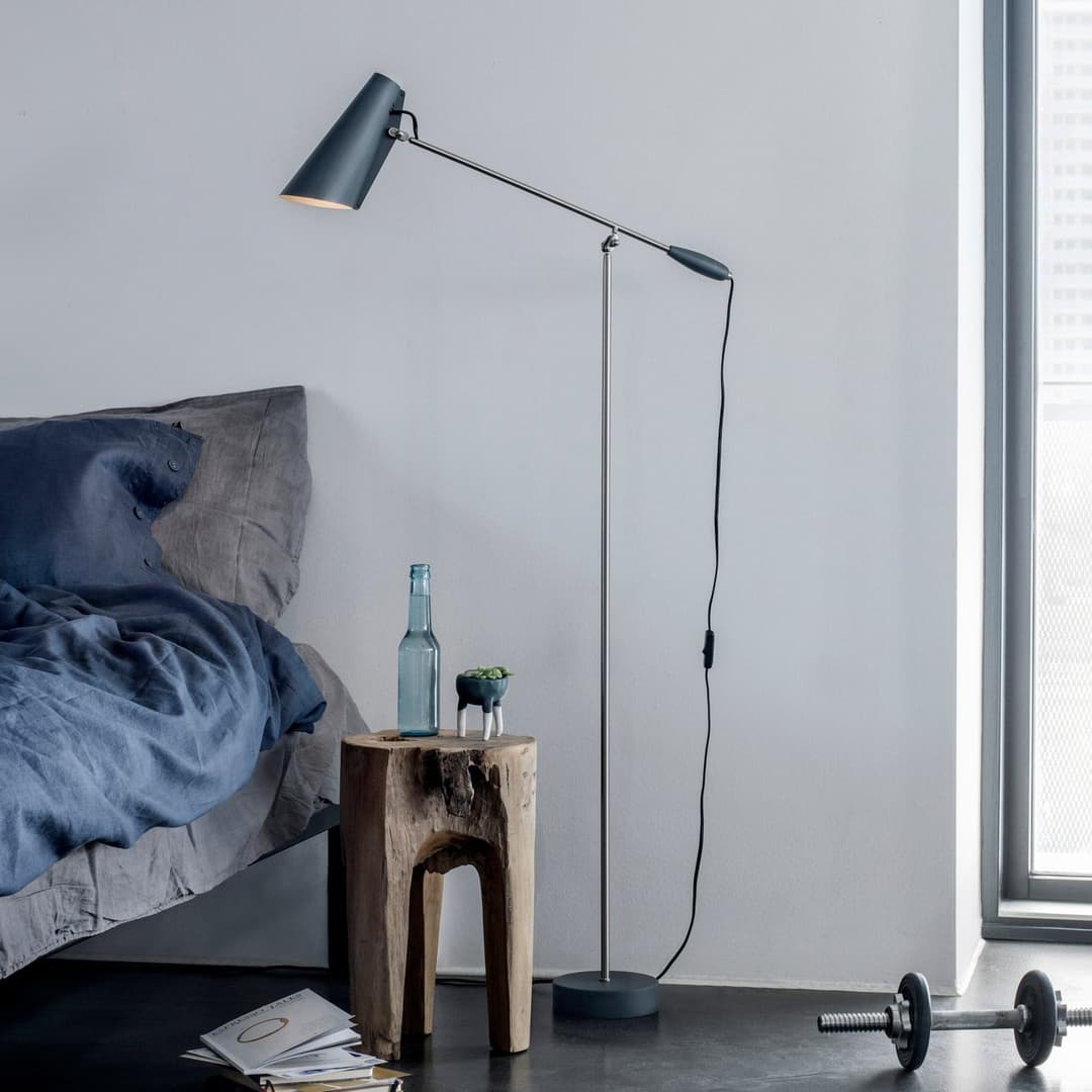 Birdy Stehleuchte Grau - Northern - Wohnzimmer - Design - Metall - Einflammig