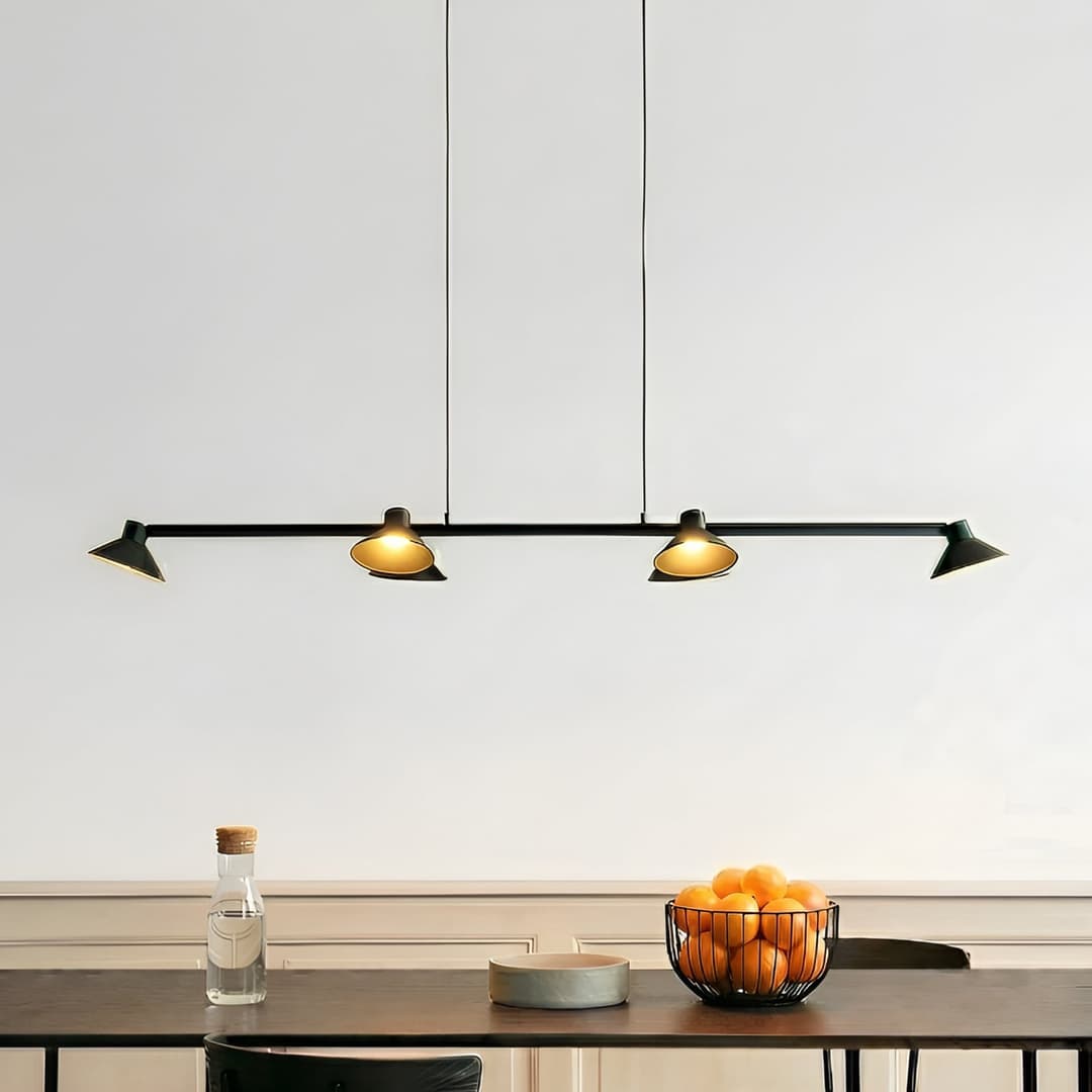 Steve LED-Hängelampe schwarz 113 cm 6-flg. dimmbar - Lucande - Esszimmer - Modern - Metall - Mehrflammig