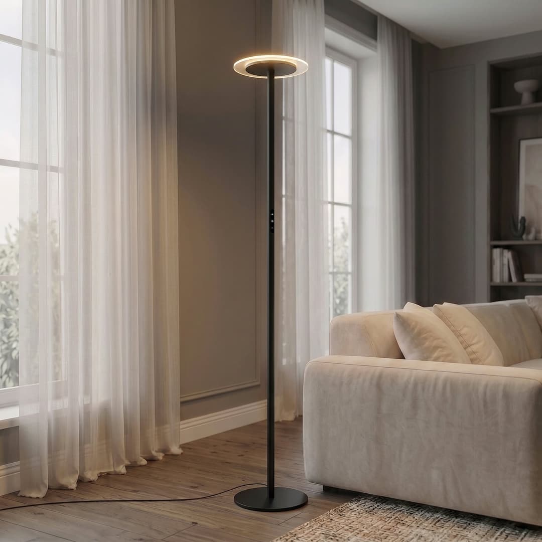 Frile LED-Stehleuchte, schwarz, dimmbar, Höhe 190 cm, Metall - Arcchio - Wohnzimmer - Modern - Aluminium - Einflammig