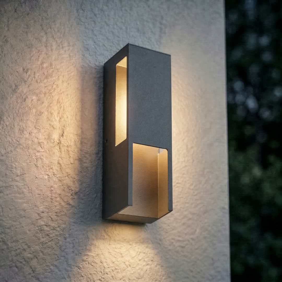 Enyra LED-Außenwandleuchte, IP65, schwarz, 27 cm, Aluminium - Lindby - Terrasse - Modern - Eckig
