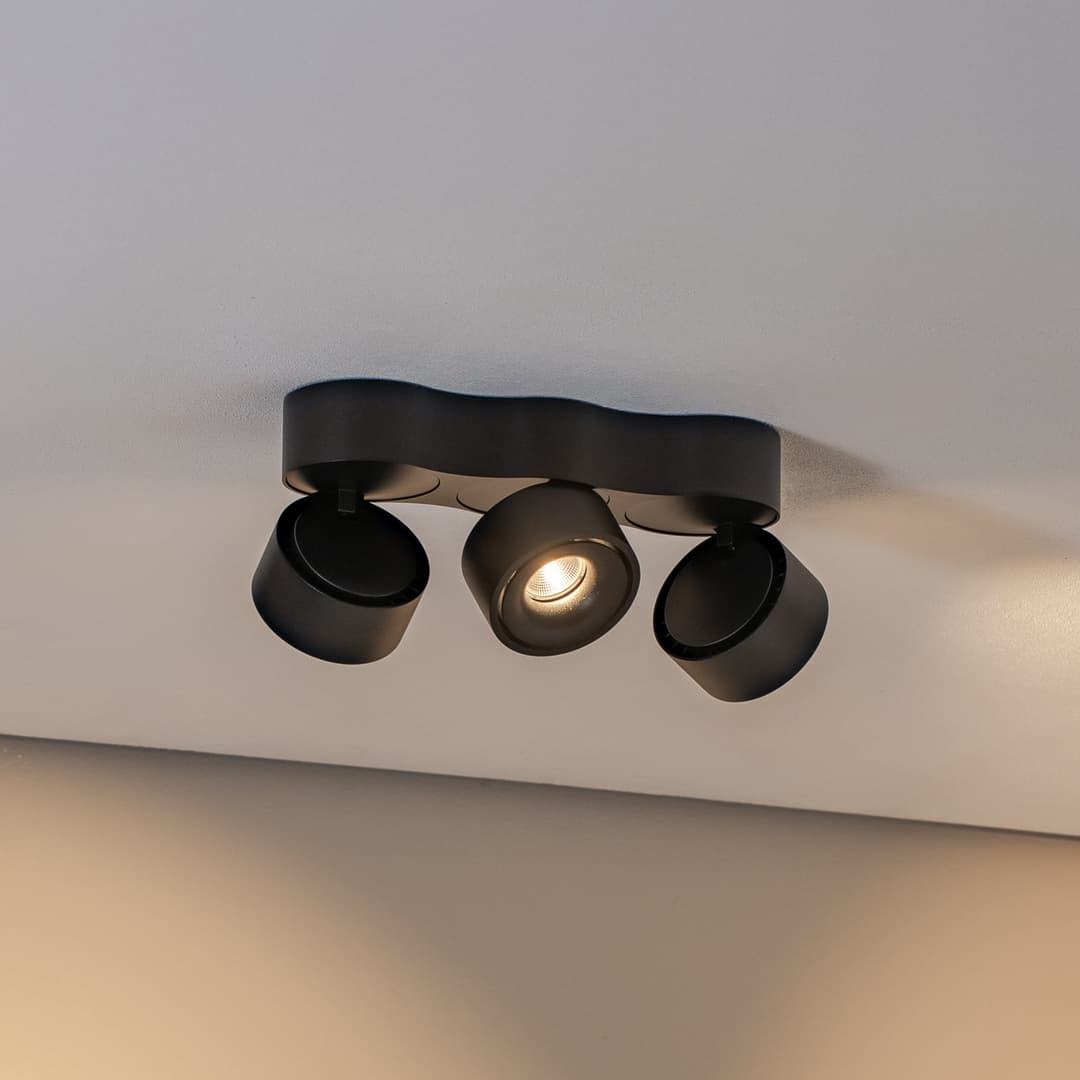 Rotari 3 LED Aufgesetzter Spot 3x8,9W Schwarz - Arcchio - Flurbereich - Modern - Aluminium - Mehrflammig