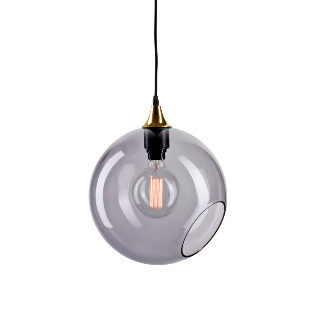 Ballroom XL Pendelleuchte Smoke m/Gold Sockel - Design By Us - Glas
