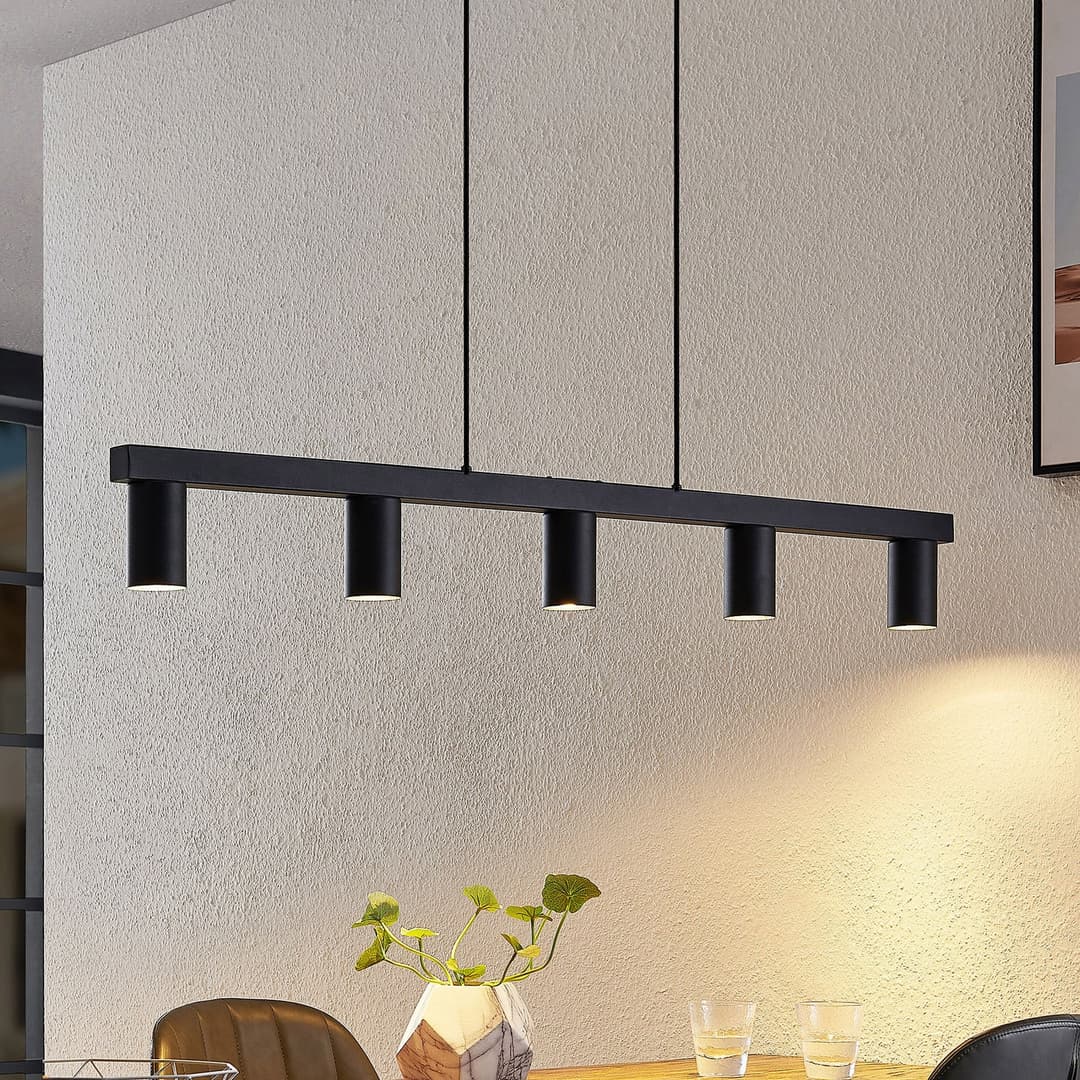 Baliko 5 Pendelleuchte Black - Lindby - Wohnzimmer - Modern - Metall - Mehrflammig