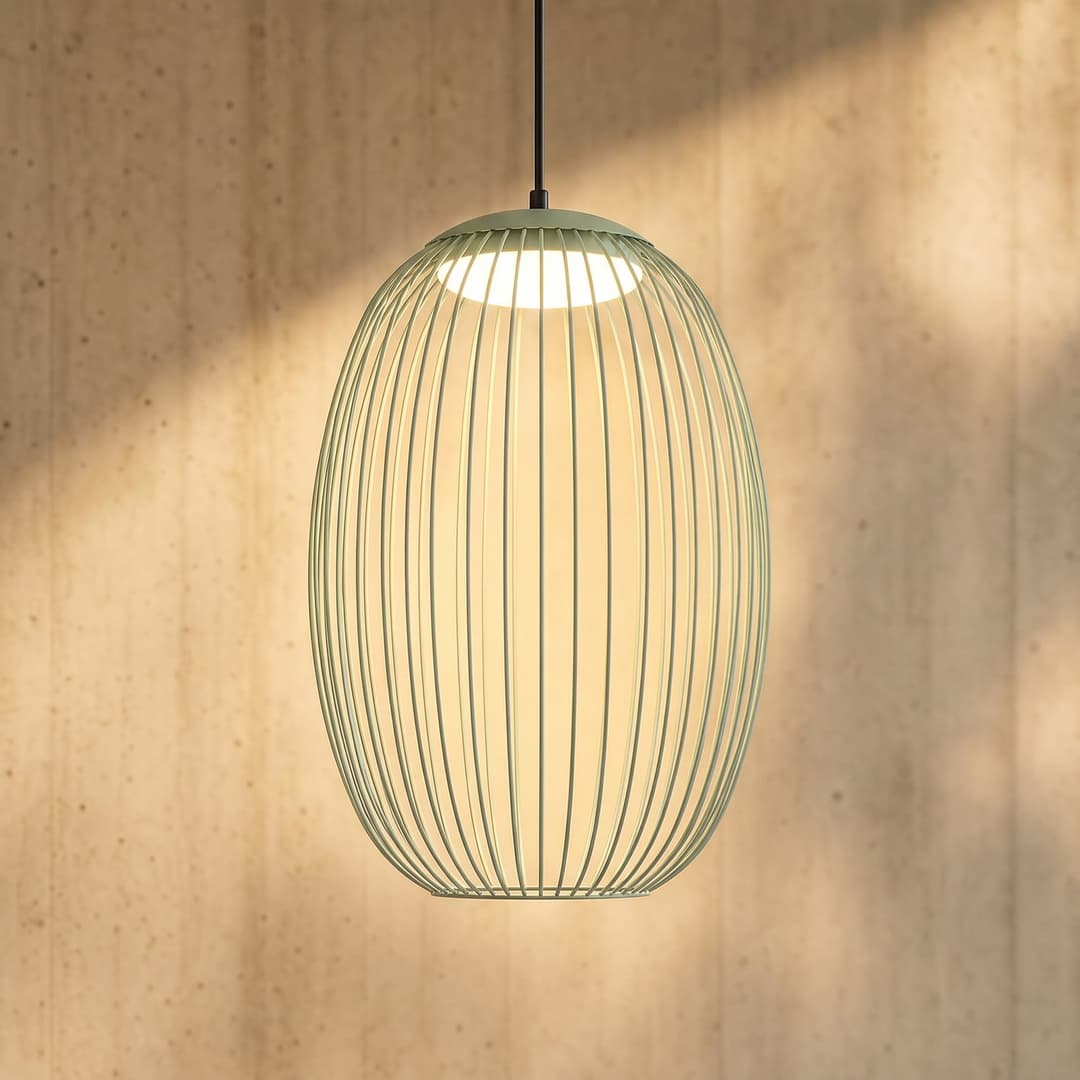 Richi LED-Außenhängeleuchte, Ø 40 cm, grün , dimmbar, IP44, Metall - Lucande - Modern - Einflammig