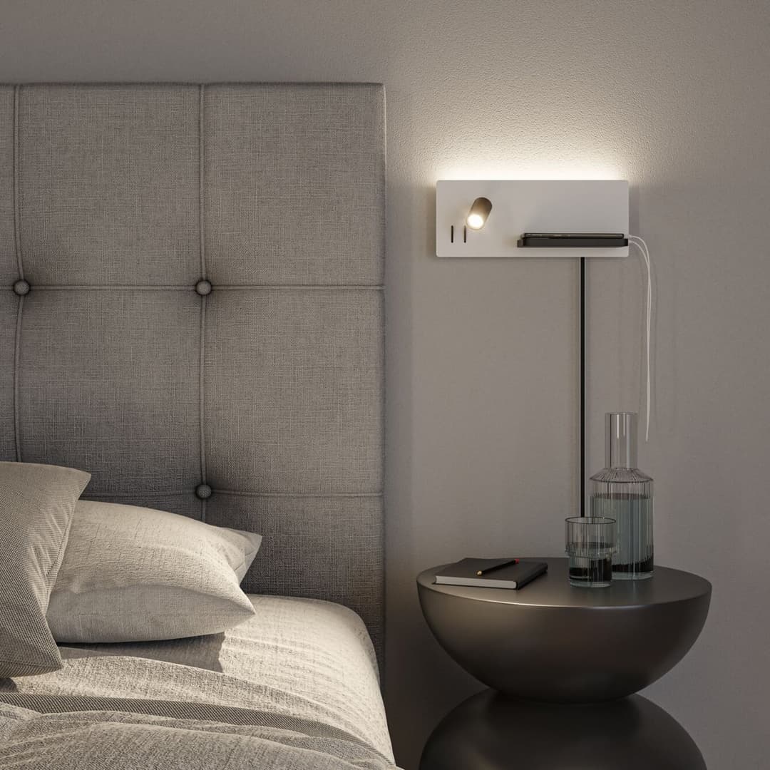 LED-Wandlampe Serra, schwarz, 2.700K, rechts - Paulmann - Schlafzimmer - Modern - Messing - Eckig