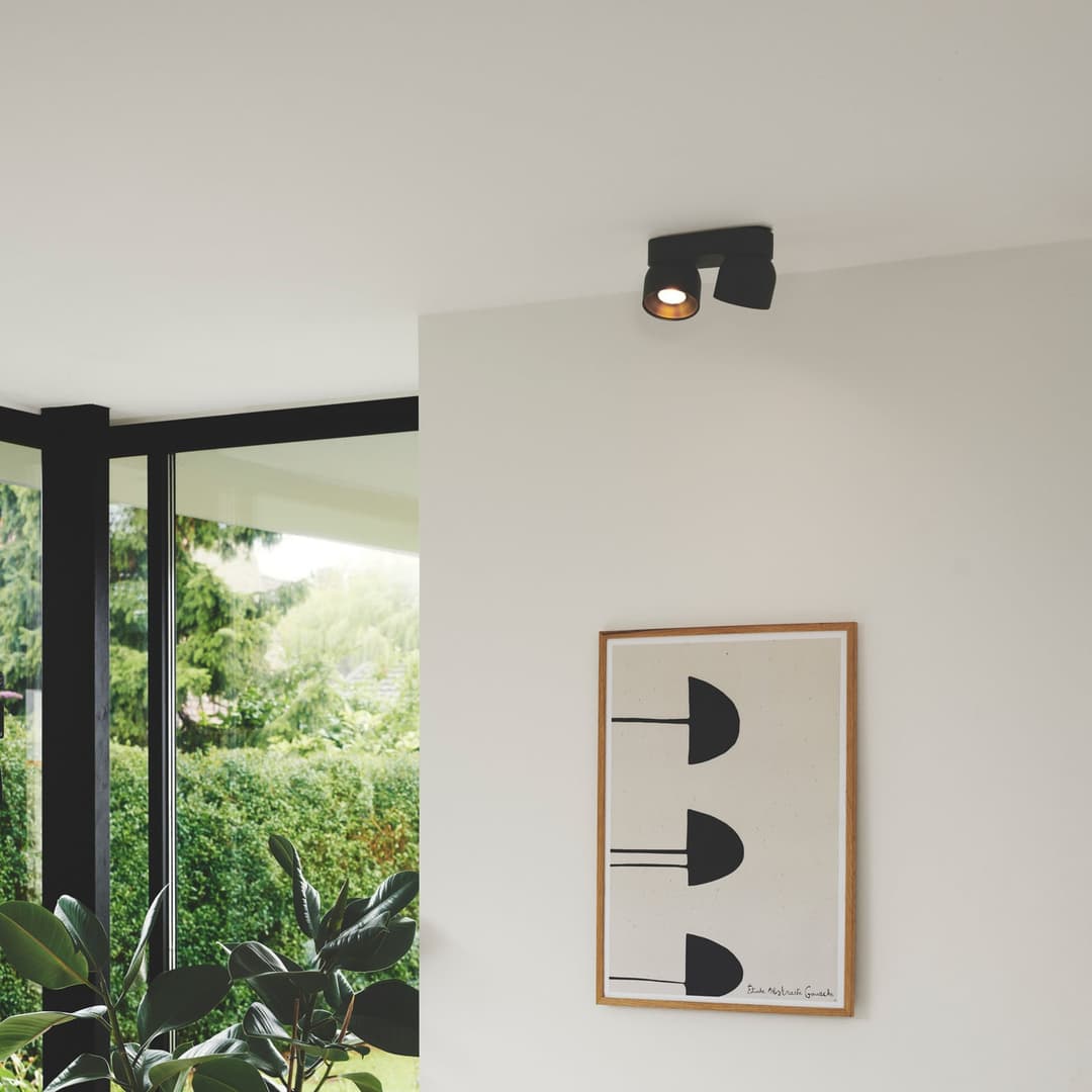 Pitcher Downlight, schwarz/messing, 2-flg., Metall - Nordlux - Flurbereich - Modern - Mehrflammig