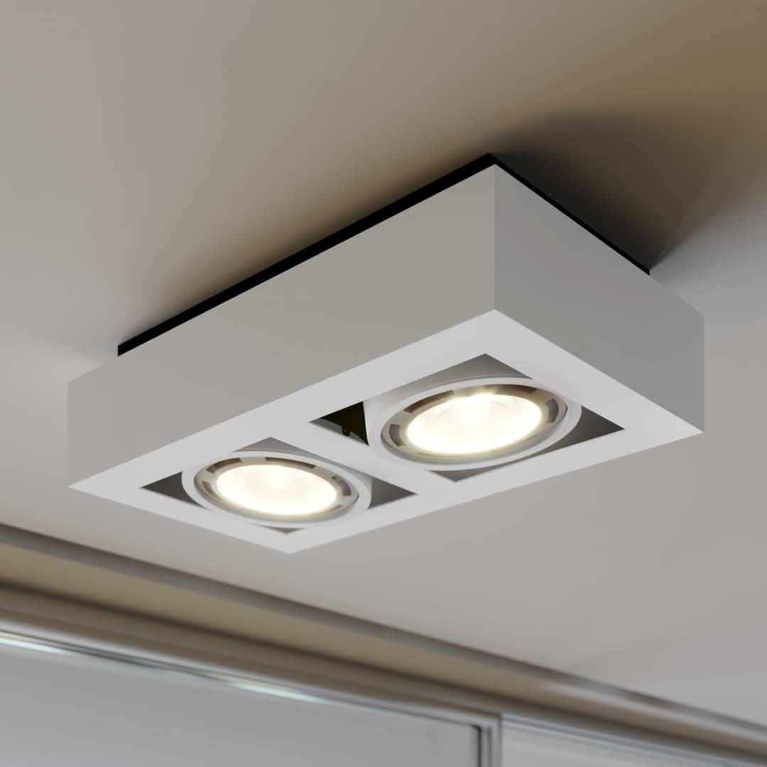 Ronka 2 Deckenleuchte Weiß - Arcchio - Wohnzimmer - Modern - Metall - Eckig