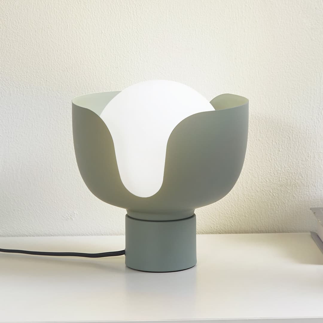 Fiora Tischleuchte Grün - Lindby - Wohnzimmer - Modern - Metall - Einflammig