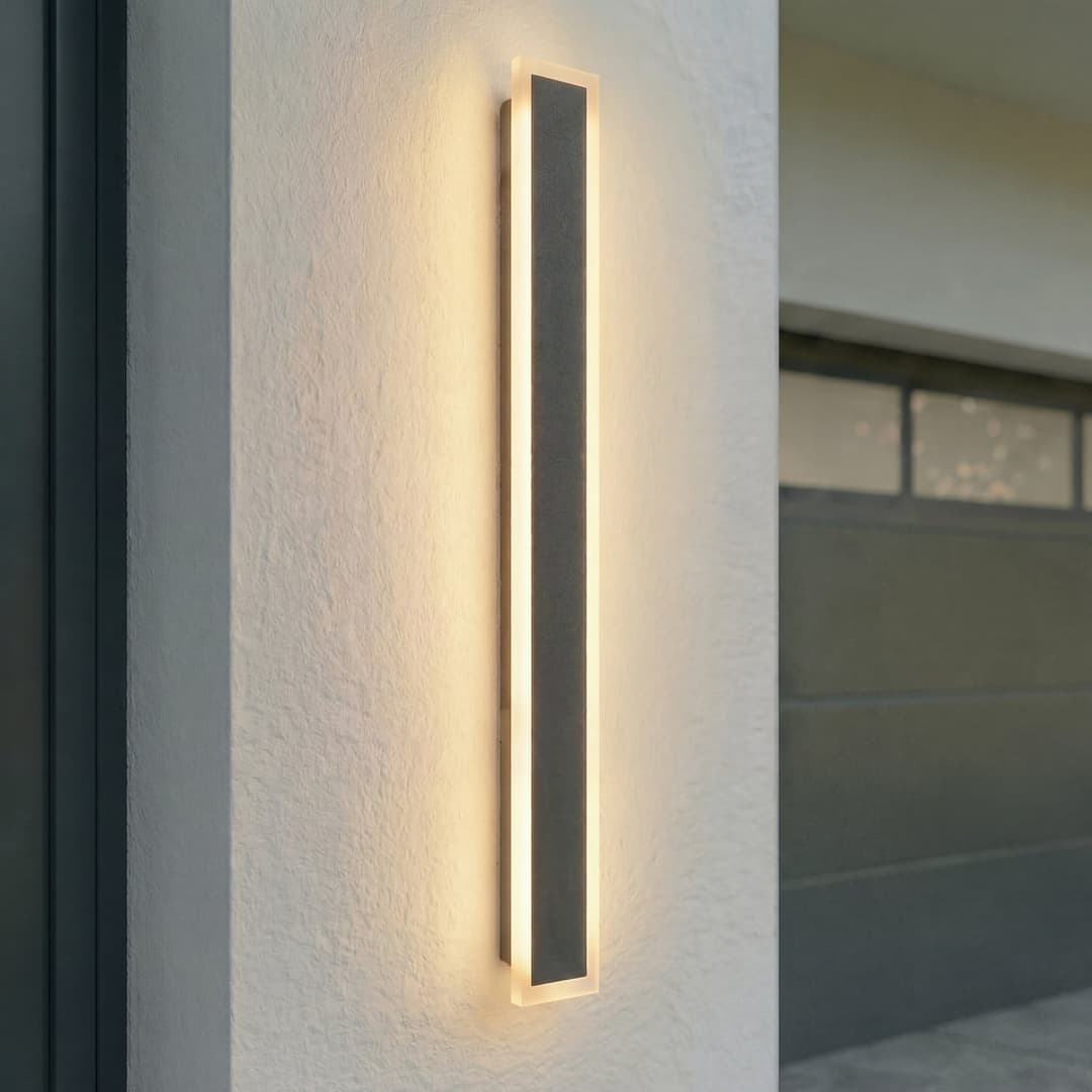 Ilora LED-Außenwandleuchte, CCT, IP65, schwarz, Höhe 100 cm, Metall - Lucande - Modern - Edelstahl - Einflammig