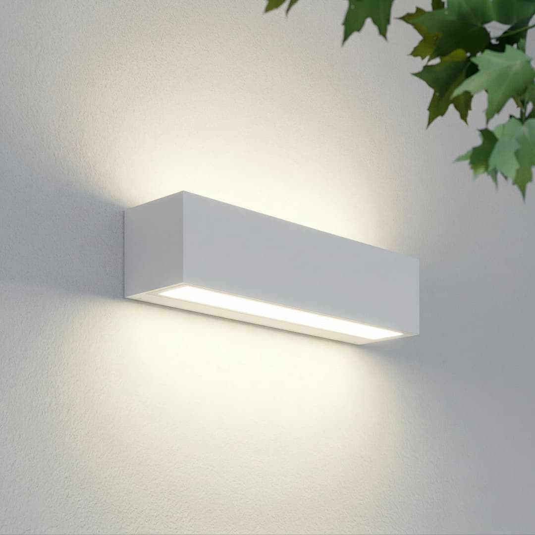 Lengo LED-Außenwandlampe, 25cm, weiß, up/down, 3000K Lucande - Modern - Aluminium - Eckig