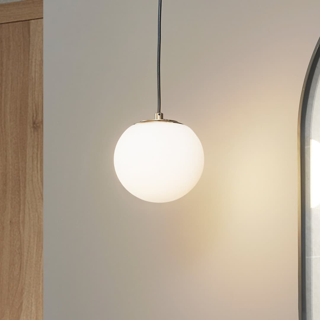 Bidolo Pendelleuchte IP44 Messing - Lucande - Badezimmer - Glas - Kugel