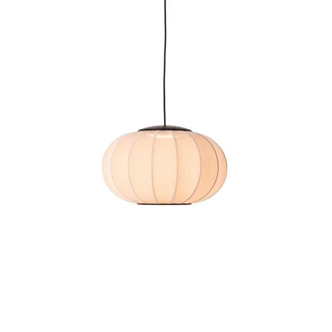Knit-Wit 45 Oval LED Pendelleuchte Sand Stone - Made By Hand - Schlafzimmer - Stoff / Textil