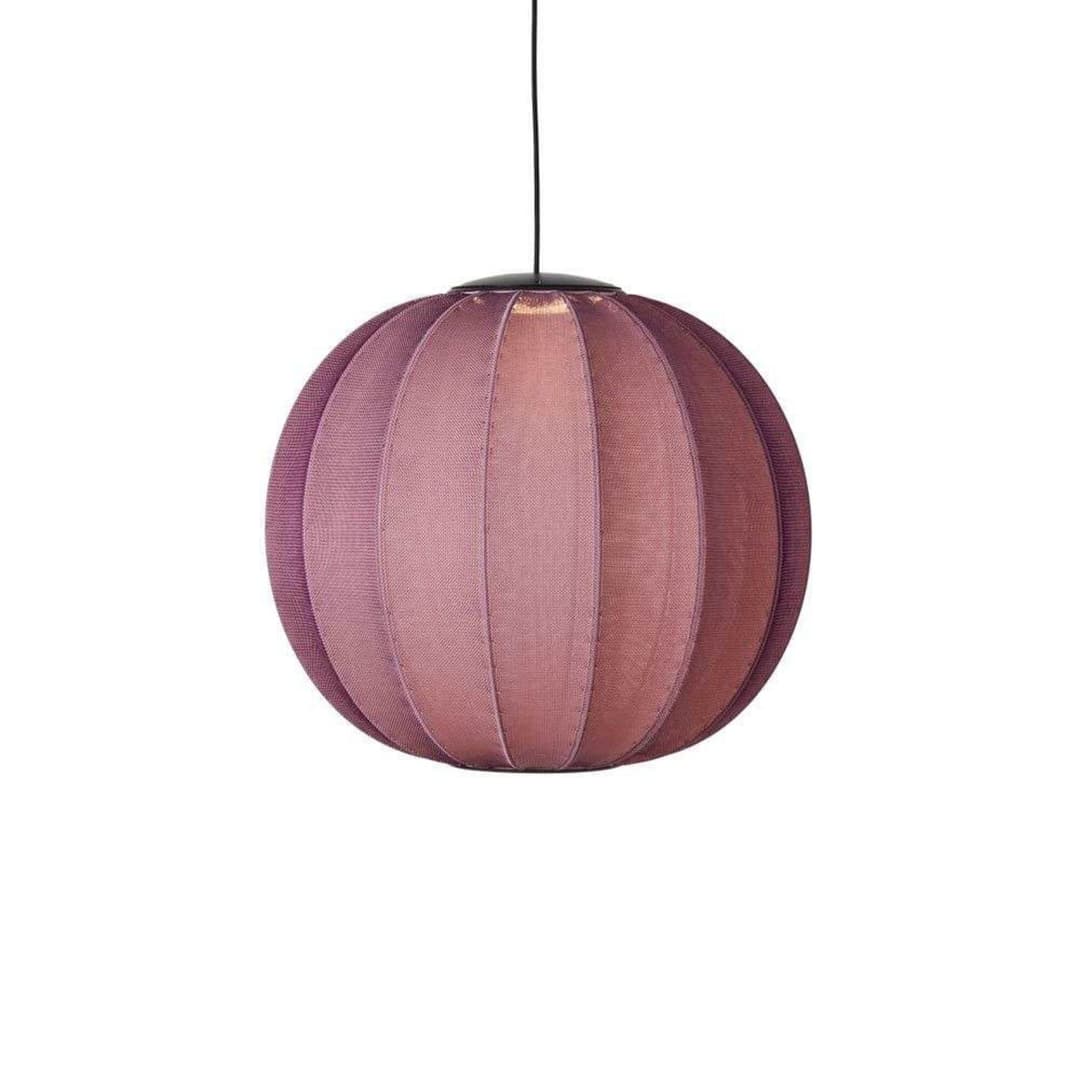 Knit-Wit 60 Round LED Pendelleuchte Burgundy - Made By Hand - Schlafzimmer - Stoff / Textil
