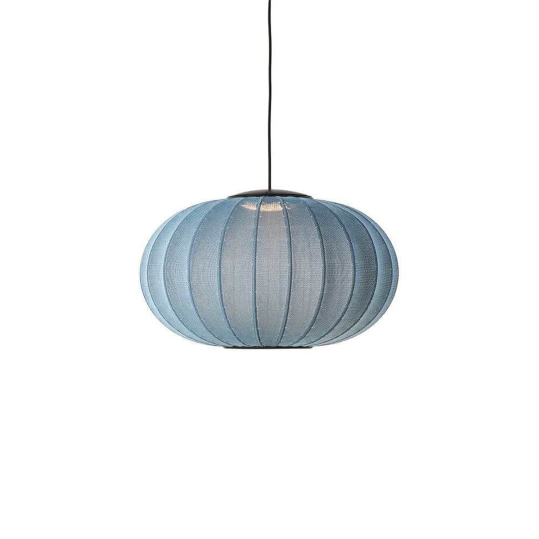 Knit-Wit 57 Oval LED Pendelleuchte Blue Stone - Made By Hand - Schlafzimmer - Stoff / Textil
