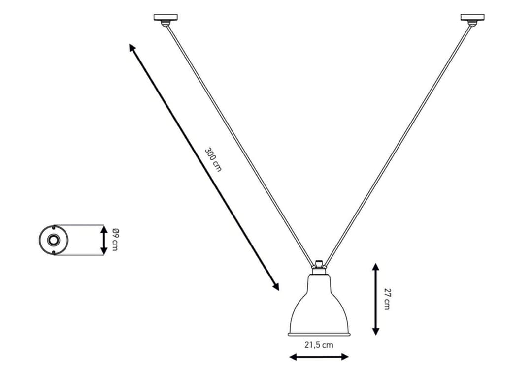 Lampe Gras 323 XL Pendelleuchte, rund, rot – DCW - Wohnzimmer - Metall