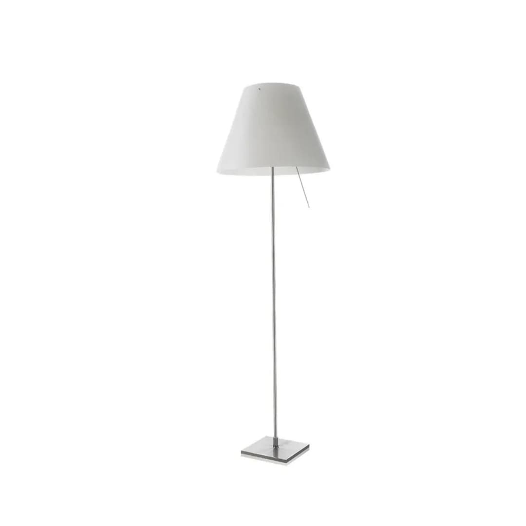 Costanza Stehleuchte Fixed Alu/Mistic White - Luceplan - Wohnzimmer - Aluminium