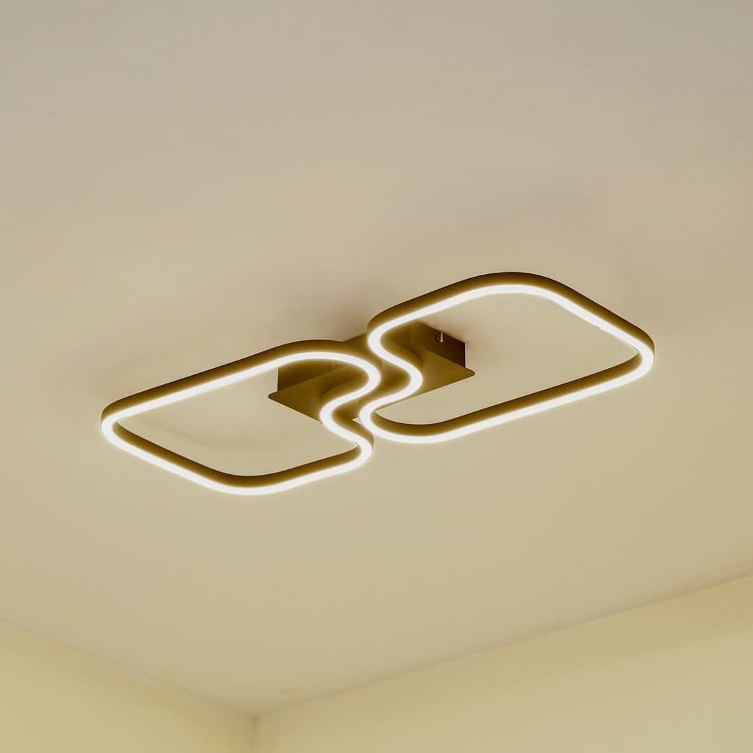Amiya LED Deckenleuchte 640mm Schwarz - Lucande - Wohnzimmer - Modern - Metall - Einflammig
