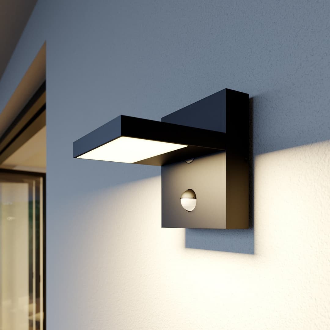 Silvan Außenwandleuchte w/Sensor Graphite/White - Lucande - Balkon - Modern - Aluminium - Einflammig