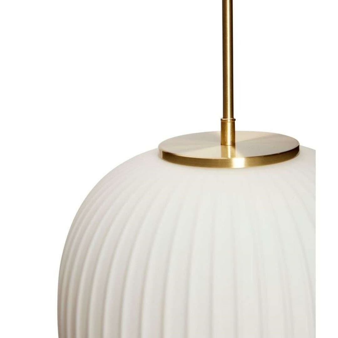 Serene Pendelleuchte, Ø42 cm, opal/messing - Hübsch - Wohnzimmer - Metall