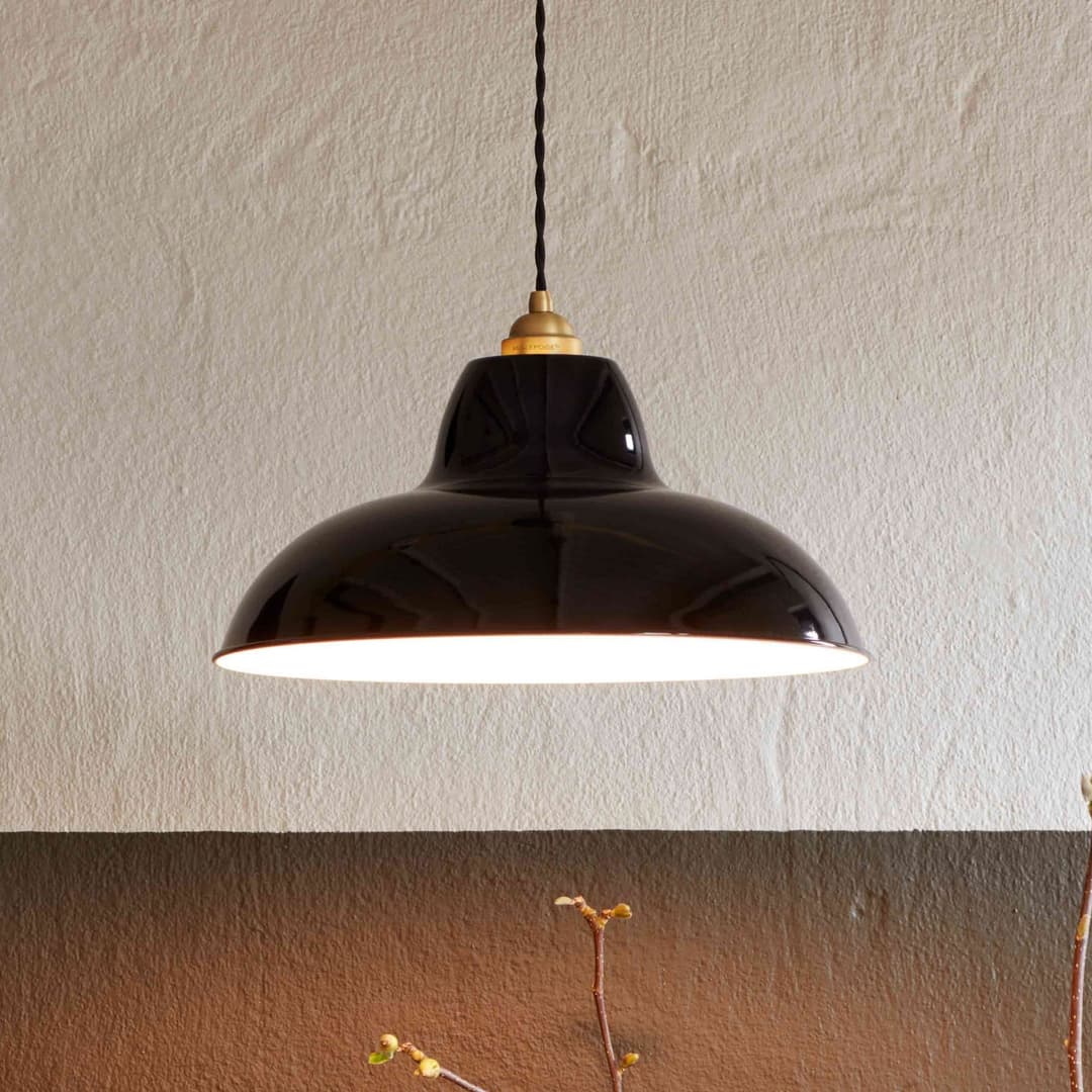 Original 1227 Brass Midi Wide Hängelampe schwarz, Anglepoise - Wohnzimmer - Design - Metall - Einflammig